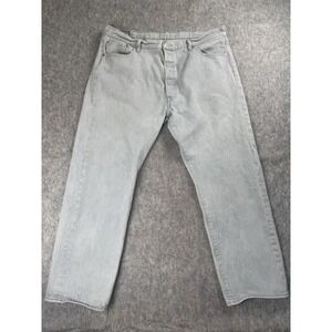 Levi's 501 Men's Jeans 42X32, Gray, Button Fly, Straight Leg, 90s